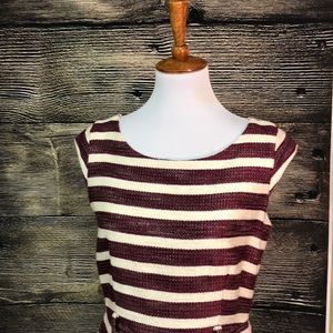 Banana Republic Purple & Cream Striped Dress NWT